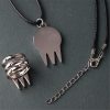 Anime Soul Eater Death Pendant Necklace Rope Chain Jewelry Men Women Ring Halloween Prop Metal Figure 4 - Soul Eater Merch