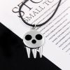 Anime Soul Eater Necklace Cosplay Death The Kid Skull Pendant Choker Necklace For Women Men Fans 1 - Soul Eater Merch