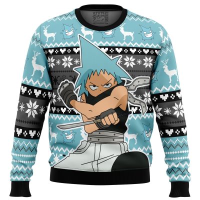 Christmas Black Star Soul Eater men sweatshirt FRONT mockup - Soul Eater Merch