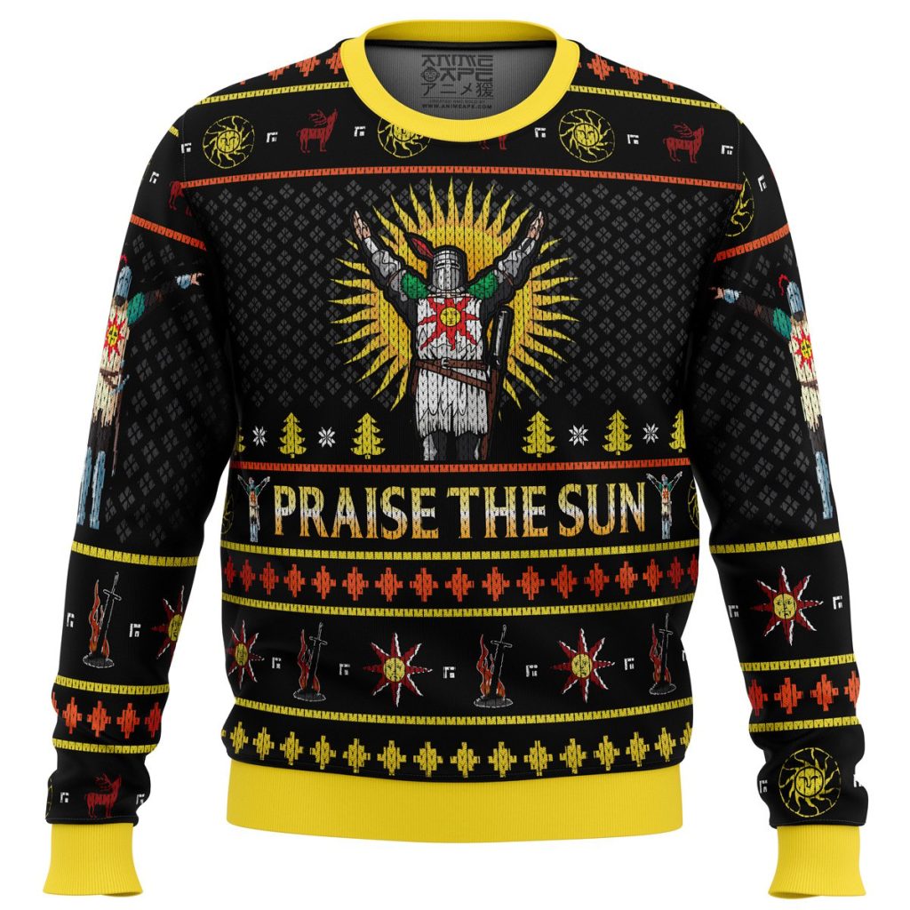 Dark Souls Praise the Sun men sweatshirt FRONT mockup - Soul Eater Merch