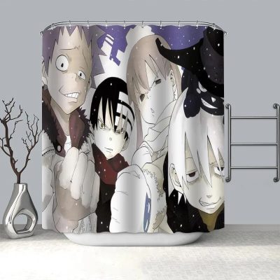 100 Polyester Fabric Custom SOUL EATER Anime Shower Curtain Modern Bathroom Curtain Waterproof HD Printing Bath 10 - Soul Eater Merch