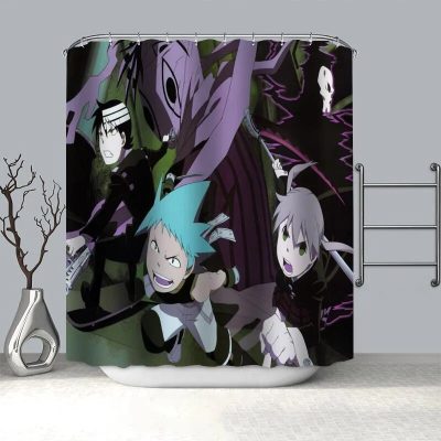 100 Polyester Fabric Custom SOUL EATER Anime Shower Curtain Modern Bathroom Curtain Waterproof HD Printing Bath 11 - Soul Eater Merch