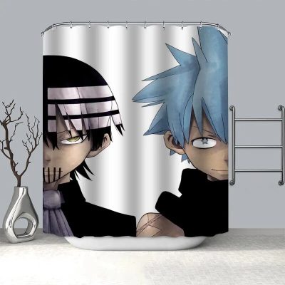 100 Polyester Fabric Custom SOUL EATER Anime Shower Curtain Modern Bathroom Curtain Waterproof HD Printing Bath 21 - Soul Eater Merch