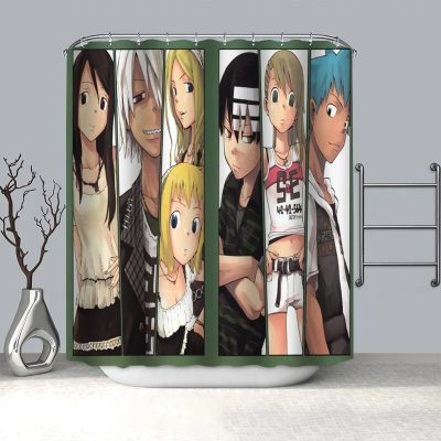 100 Polyester Fabric Custom SOUL EATER Anime Shower Curtain Modern Bathroom Curtain Waterproof HD Printing Bath 24 - Soul Eater Merch