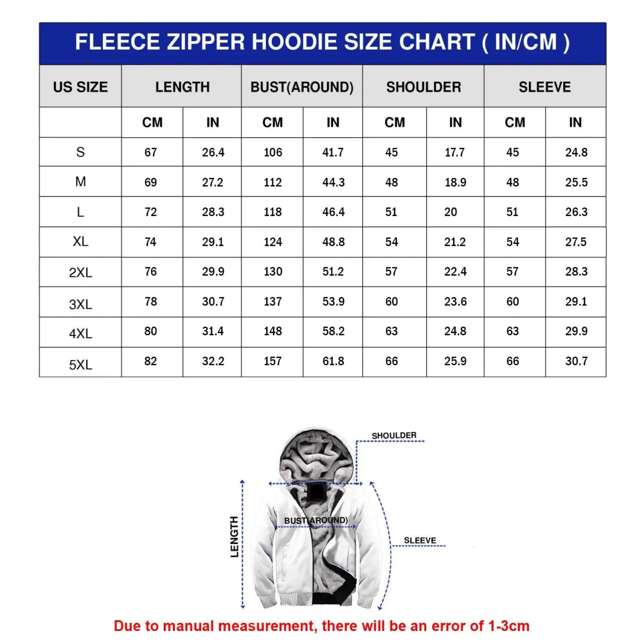 Size 3D Fleece Zipper Hoodie - Soul Eater Merch