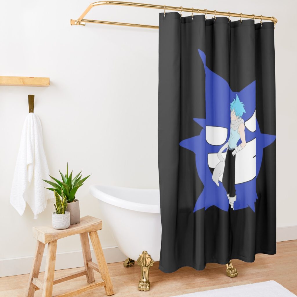Black Star Souleater Shower Curtain