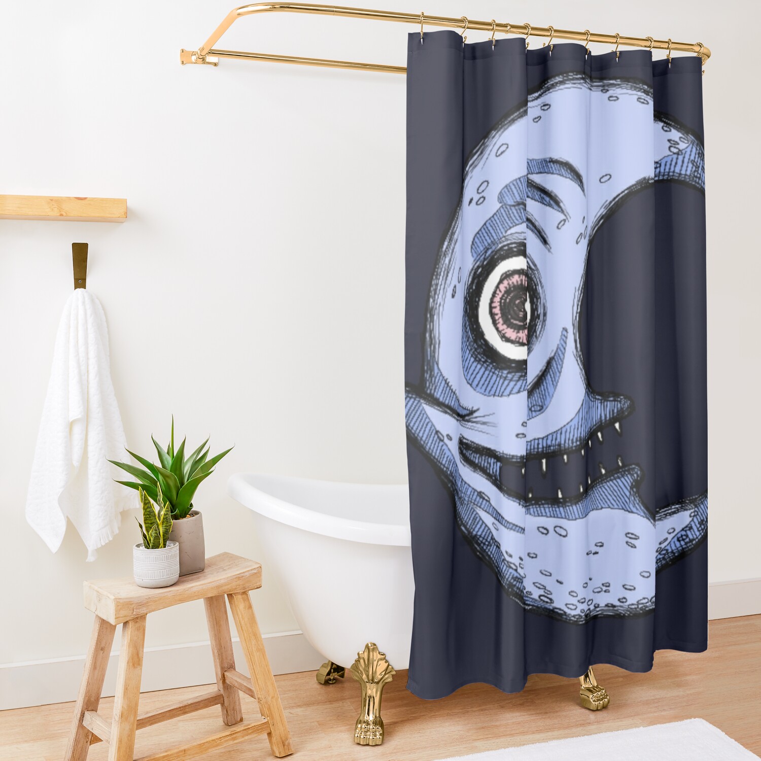 Mean Moon Souleater Shower Curtain