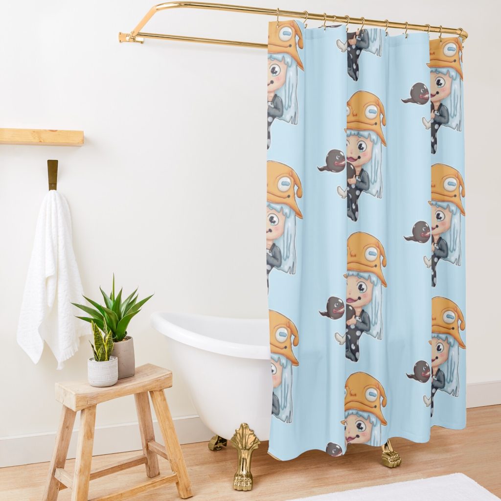 Eruka Frog Chibi Souleater Shower Curtain
