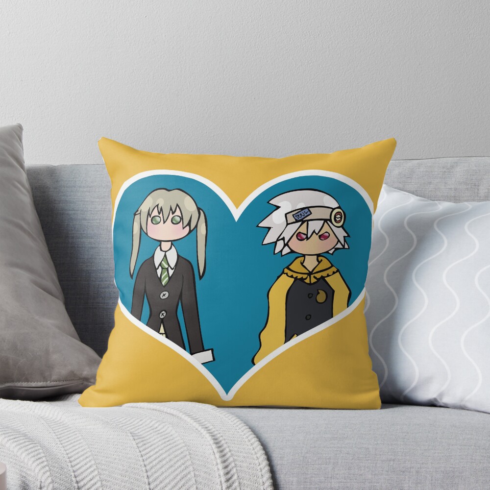 Maka And Soul Shipping Dolls Throw Pillow