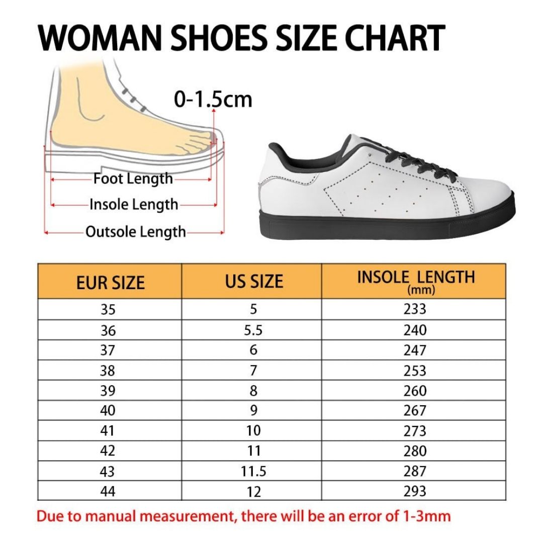 Skate Woman Shoes Size Chart - Soul Eater Merch